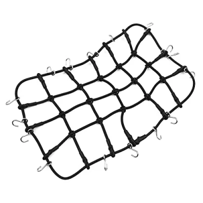 Afbeelding van RC bagagenet imperiaal accessoires elastisch opbergnet met haak voor 1/10 auto crawler monstertrucks compatibel D90 SCX10 90046 Traxxas TRX 4 zwart