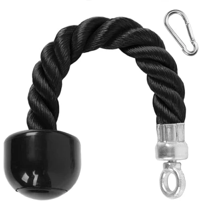 Afbeelding van Tricep Touw Kabelbevestiging Nylon Triceps Pull Down Cord Met Antislip Stuurbewerking Multi Gym Fitness Workout Biceps of Thuis Zwart