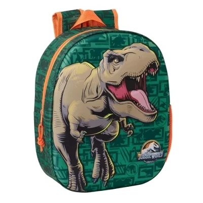 Afbeelding van Safta JURASSIC WORLD 3D Schoolrugzak met design, aanpasbaar aan de wagen, ideaal voor kinderen van verschillende leeftijden, comfortabel en veelzijdig, kwaliteit duurzaamheid, 27 x 10 33 cm