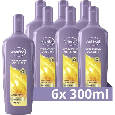 Afbeelding van 6x Andrelon Shampoo Verrassend Volume ontwikkeld voor slap en futloos haar 300 ml