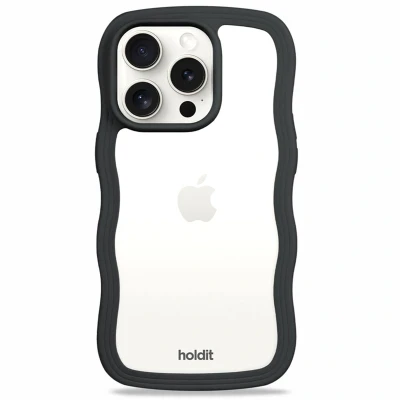 Afbeelding van Apple iPhone 15 Pro Hoesje Gerecycled kunststof Holdit Backcover/Hardcase Zwart Telefoonhoesje