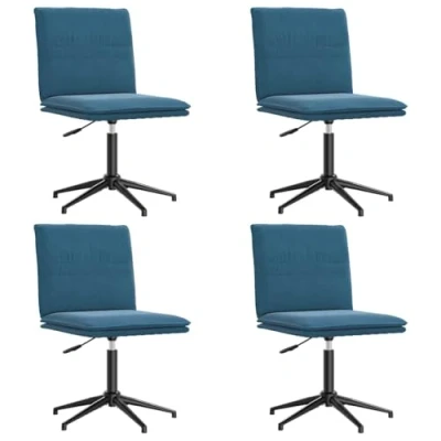 Afbeelding van vidaXL Eetkamerstoelen 4 st fluweel blauw
