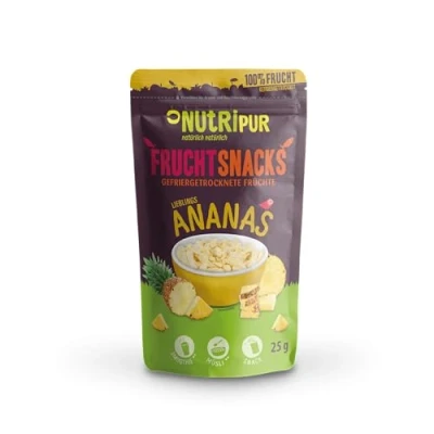 Afbeelding van Ananas BITS Gevriesdroogd 100g grote stukken voor Smoothie Bowl, Muesli, Pap Topping Fruit zonder toegevoegde suiker Gedroogde van NutriPur