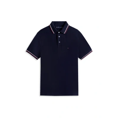 Afbeelding van Tommy Hilfiger Tipped SLIM FIT Poloshirt, Heren, Maat: XS, Desert sky