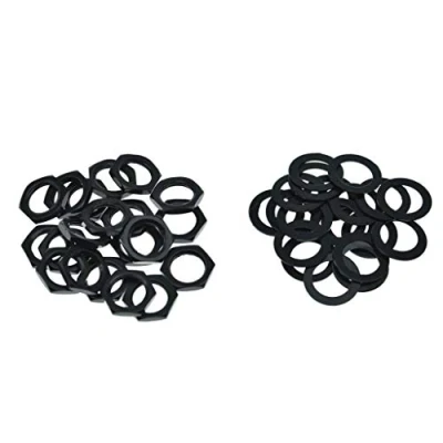 Afbeelding van KAISH 20 stks Metrische Gitaar Input Output Jack Socket Moer En Wasmachine Moeren Voor Import Gitaren Zwart