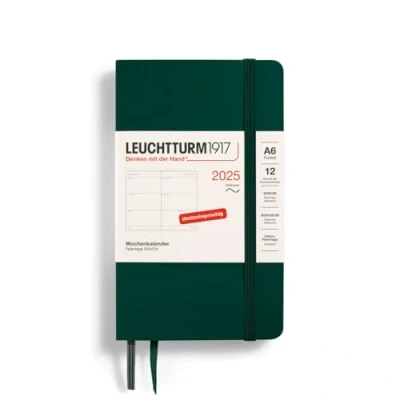 Afbeelding van LEUCHTTURM1917 370576 Weekkalender Pocket (A6) 2025, softcover, Forest Green, Duits