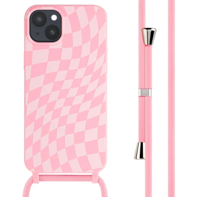 Afbeelding van Apple iPhone 15 Plus Hoesje Siliconen en TPU (zacht) iMoshion Softcase/Koordhoesje/Backcover Roze Telefoonhoesje