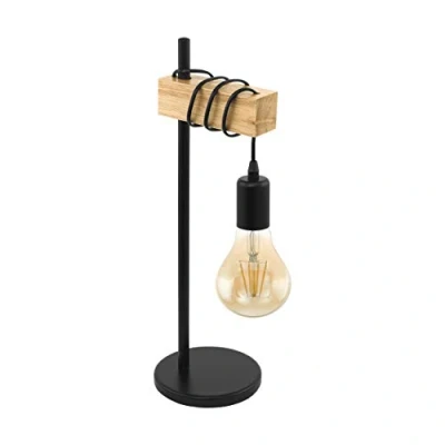 Afbeelding van Eglo Verlichting Tafellamp Townshend 1L zwart/eiken