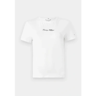 Afbeelding van Tommy Hilfiger Script REG Tshirt print, Dames, Maat: XXS, Ecru