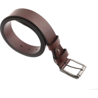Afbeelding van Jeans Riem spijkerbroek heren Leer cognac Buffelleer Heren/dames riemen Taillemaat 120 cm Brede Stoere Luxe