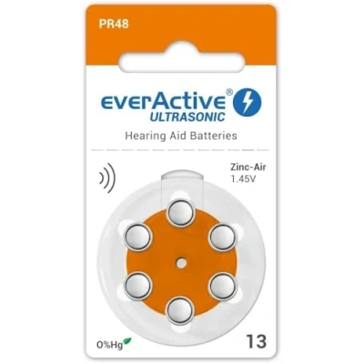 Afbeelding van EverActive PR48 ZA13 Knoopcel voor Hoortoestellen gehoorapparaat 6 Stuks