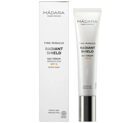 Afbeelding van MÁDARA Time Miracle Radiant Shield Dagcreme 40 ml Anti rimpel moisturizer hyaluronzuur SPF 15