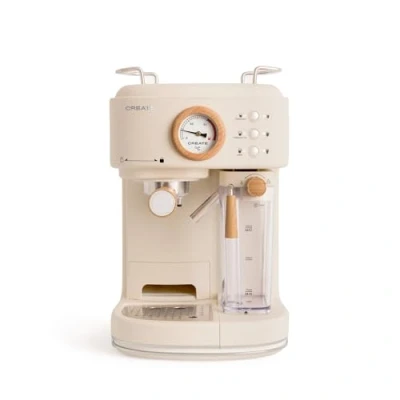 Afbeelding van CREATE THERA RETRO PRO Semi automatisch express koffiezetapparaat Arena, 20 bar, melkreservoir, lekbak, twee uitgangen, inhoud 1,5 l, voor gemalen koffie, 1250 W