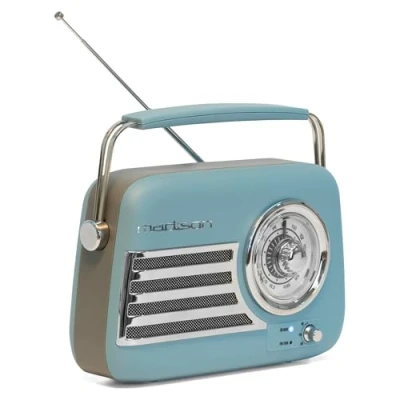 Afbeelding van Madison FREESOUND VR40BLU Mat 30W Vintage Lange Batterij Radio Bluetooth, USB &amp; FM Blauw Vintage, Nostalgisch, Retro