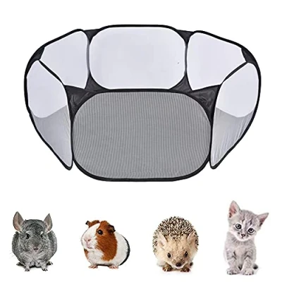 Afbeelding van Kooitent voor kleine dieren, draagbare box opvouwbaar hek transparant huisdierpark, konijnen, hamsters, chinchilla&#039;s en egels