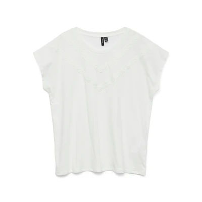 Afbeelding van Vero Moda Vmpanna Tshirt print, Dames, Maat: XS, Snow white