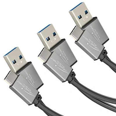 Afbeelding van KabelDirekt USB A 3.0 op C kabel 0,5 m + 1 2 m, 3 pak (Super Speed datakabel en oplaadkabel, geschikt voor smartphones tablets met aansluitpunt, zwart/space grey)