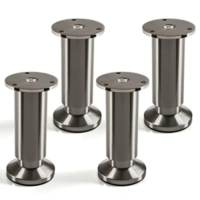 Afbeelding van 4 stuks SOTECH meubelvoet Alpha, RVS look geborsteld, belastbaar tot 250 kg, hoogte: 120 mm, verstelbaar