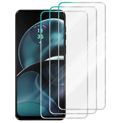 Afbeelding van Cadorabo 3x Pantser Film compatibel met Motorola Moto G14 Beschermende in KRISTALHELDER Getemperd (Tempered) Display beschermend glas 9H hardheid 3D Touch