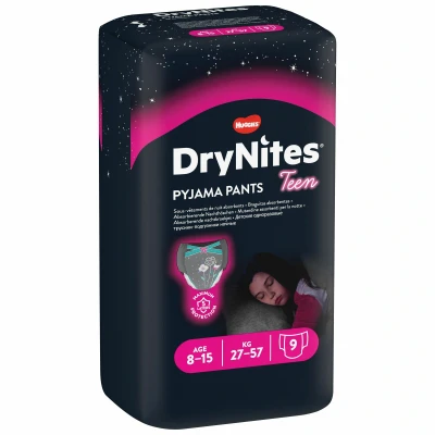 Afbeelding van Huggies DryNites Nachtbroekjes Meisjes 8 15 jaar (27 57kg) 9 stuks