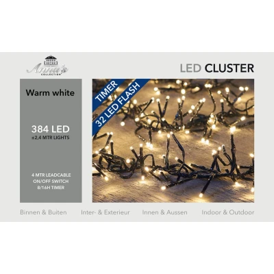 Afbeelding van Anna&#039;s Collection Clusterverlichting timer knipper 384 warm witte leds