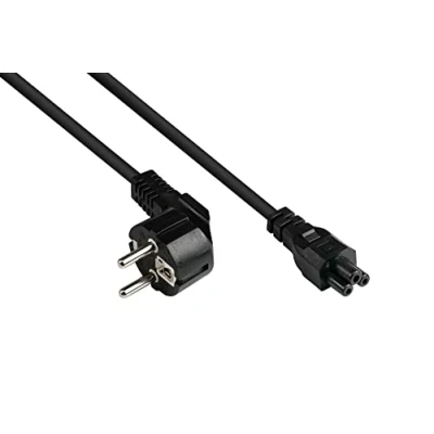 Afbeelding van Good Connections, Verlengkabels, Netkabel aardingscontactstekker type E+F (CEE 7/7, schuin) naar C5 (recht) voor notebook, zwart, 0 (1.80 m, CEE 7/7)