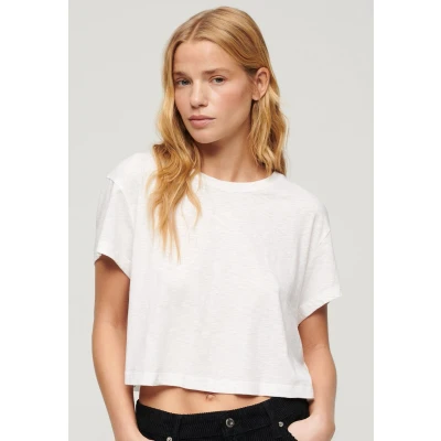 Afbeelding van Superdry Vrouwen Kort Slouchy T shirt Wit Grootte: 42