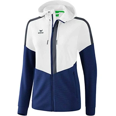 Afbeelding van Erima Squad trainingsjack met capuchon dames wit/new navy/slate grey