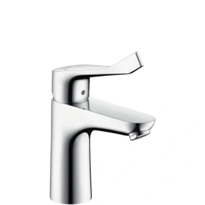Afbeelding van Hansgrohe focus care 100 eengreeps wastafelmengkraan met verlengde greep chroom 31911000