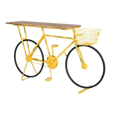Afbeelding van Home Esprit Console Geel Zwart Hout Metaal 160 X 40 88 Cm