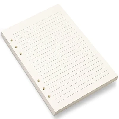 Afbeelding van A5 gelinieerd papier, navulpapier, vulpapier, 6 gaten geperforeerd, vullingen voor Filofax Planner Binder Journals Notities, 8 mm gelijnd los blad 80 vellen/160 pagina&#039;s, 5,6x8,3