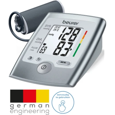 Afbeelding van Beurer BM 35 Basic Bloeddrukmeter bovenarm Aanbevolen door Hartstichting Hartslagmeter Onregelmatige hartslag Risico indicator 2 Gebruikersgeheugen Klinisch gevalideerd 5 Jaar garantie