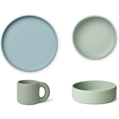 Afbeelding van Liewood siliconen kinderservies andie green multi mix