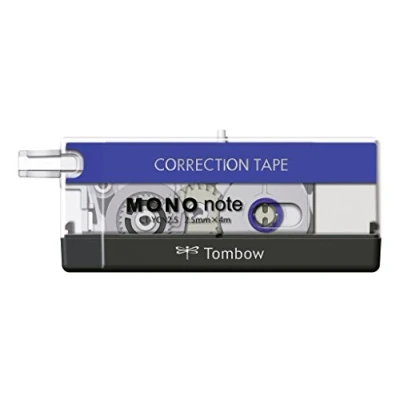 Afbeelding van Tombow CT YCN2.5 B Correctieroller Mono note zijdelings afrollen, 2,5 mm x 4 m, zwart/blauw/wit