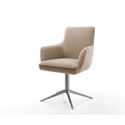 Afbeelding van DELIFE Draaistoel Heira Flex met armleuning materiaalmix mud kruispoot grafiet 360 draaibaar rocker functie pocketveer kern