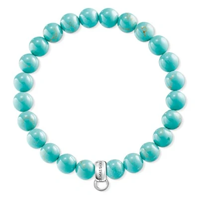 Afbeelding van Thomas Sabo Bedelarmband voor dames, Charm Club 925 Sterling zilver, turquoise X0213 404 17, 15,50 cm, 5x1 (5x input, 1x output),