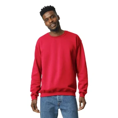Afbeelding van Gildan Fleece sweatshirt met ronde hals voor heren, Rood, 3XL