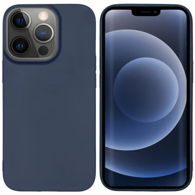 Afbeelding van Apple iPhone 13 Pro Hoesje Siliconen en TPU (zacht) iMoshion Softcase/Backcover Donkerblauw Telefoonhoesje