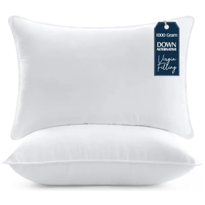 Afbeelding van Utopia Bedding Premie Kussen (Set van 2), 50 x 70 cm Beddenkussens, Zachte Stof met Holle Vezelvulling (Wit)