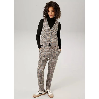 Afbeelding van Aniston CASUAL Comfortbroek in kleurharmonisch ruitpatroon