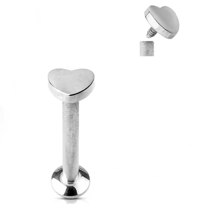 Afbeelding van Piercing plat hartje chirurgisch staal 8 mm
