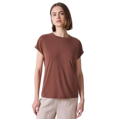 Afbeelding van Street One Studio Basic LOOK Shirt Tshirt basic, Dames, Maat: 38, Braun