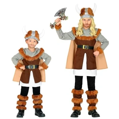 Afbeelding van Widmann Piraat &amp; Viking Kostuum Ivaricus De Jonge Jongen Bruin, Grijs Maat 158 Carnavalskleding Verkleedkleding