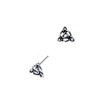 Afbeelding van Oorbellen dames Oorstekers Zilveren oorstekers, triquetra met cirkel WeLoveSilver