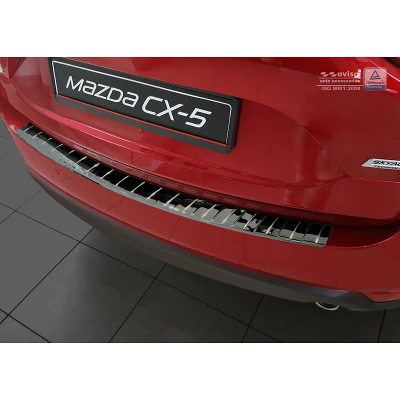 Afbeelding van Avisa Zwart Chroom RVS Achterbumperprotector passend voor Mazda CX 5 II 2017 &#039;Ribs&#039;
