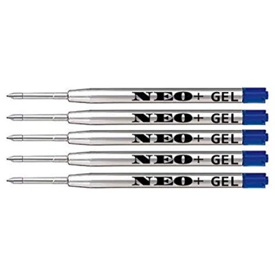 Afbeelding van Kwaliteit balpen GEL metalen pen vullingen, goedkoop maar langdurig, 5 stuks, fijne punt 0,5 mm. Compatibel met Parker ook. G2 Stijl Vulling (5 x blauw inkt)