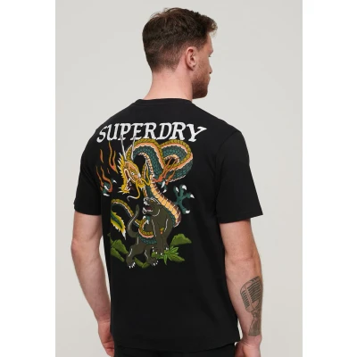 Afbeelding van Superdry Tattoo Graphic Tshirt print, Heren, Maat: XXL, Washed black