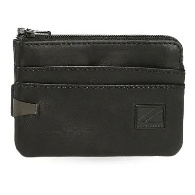 Afbeelding van Pepe Jeans Marshal portemonnee met kaartenvak, Zwart, 11 x 7 1,5 cm, leer, Eén maat, kaarthouder