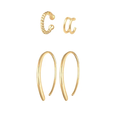 Afbeelding van Elli SET Basic Blogger Oorbellen goldcoloured, Dames, Maat: One Size, Gold coloured