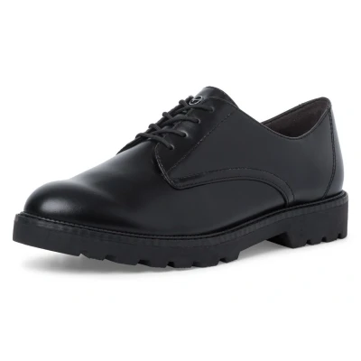 Afbeelding van Tamaris Veterschoenen, Dames, Maat: 36, Black matt Hoogwaardig imitatieleer